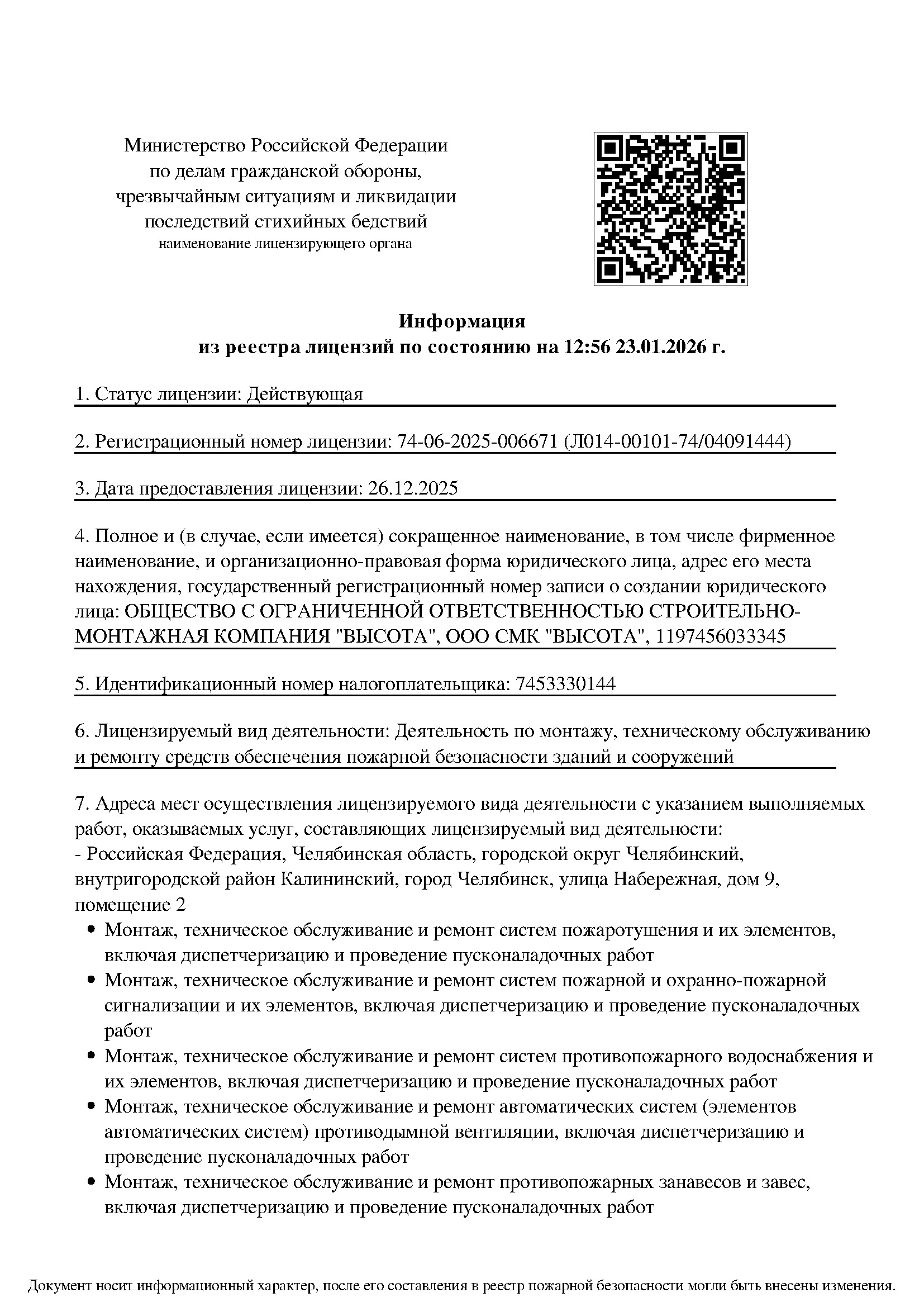 Пример выданной лицензии 5